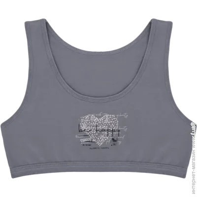 Підлітковий топ на широких бретельках з малюнком Серце - Donella - 6171PB24 - 158-164 см - Сірий (51568) Підлітковий топ на широких бретельках з малюнком Серце - Donella - 6171PB24 - 158-164 см - Сірий (51568)