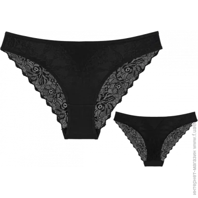 Чорні жіночі труси сліпи з мереживом - Donella - 6971S - XXL - Чорний (38520) Чорні жіночі труси сліпи з мереживом - Donella - 6971S - XXL - Чорний (38520)