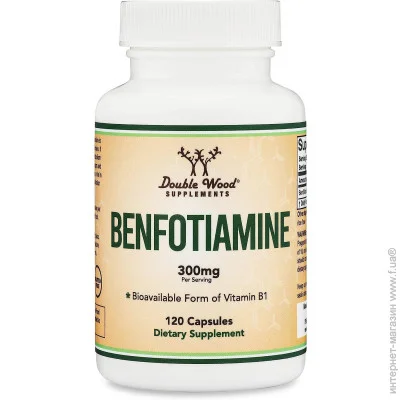 Спеціальна добавка Double Wood Натуральна добавка Benfotiamine 120 капсул Спеціальна добавка Double Wood Натуральна добавка Benfotiamine 120 капсул