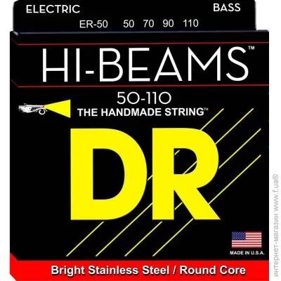   Dr Strings   - DR ER-50 Hi-Beam Stainless Steel 4 String Heavy Bass Strings 50/110