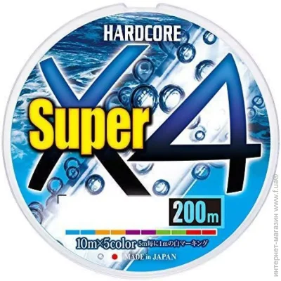 Duel  Hardcore Super X4 200m 5Color 8kg 0.17mm #1.0 (H4306-5C / 2210545)