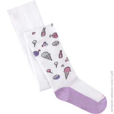 Duna Колготки детские для девочек 4399 р.110-116 белый с рисунком Duna Колготки детские для девочек 4399 р.110-116 белый с рисунком