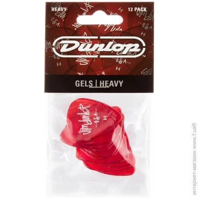  Dunlop Manufacturing  Dunlop 486PHV Gels Red Heavy Player "s Pack (12 .)