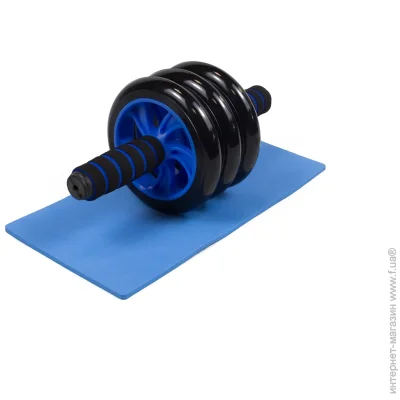 Easyfit Ролик для преса 3 колеса з килимком синій Easyfit Ролик для преса 3 колеса з килимком синій