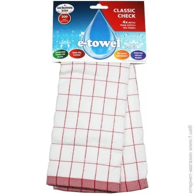    E-Cloth Classic Check Tea Towel 40  60  red (201699)
