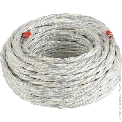 Electraline Кабель текстильний H05VV-F 3x2,5 20 м білий мідь Electraline Кабель текстильний H05VV-F 3x2,5 20 м білий мідь