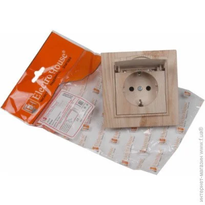 Розетка з заземленням ElectroHouse Enzo без шторок з кришкою біле дерево EH-2116-WW Розетка з заземленням ElectroHouse Enzo без шторок з кришкою біле дерево EH-2116-WW