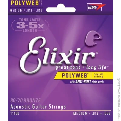   Elixir Acoustic 80/20 Bronze PolyWeb Medium (AC PW M)