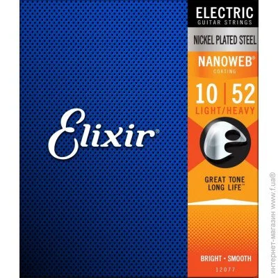      Elixir 12077 Nanoweb Anti Rust Steels Electric Light-Heavy 10/52