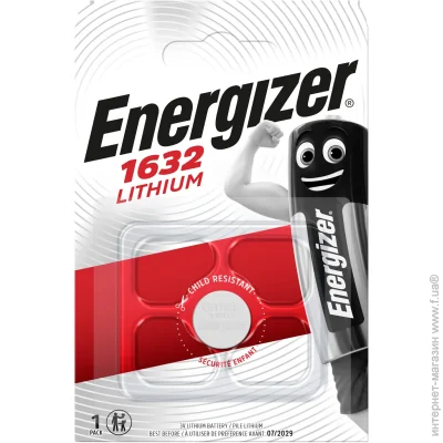 Energizer  Lithium CR1632 1 . (E300844102)