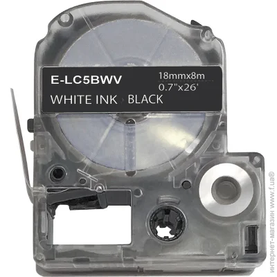 Epson Лента для принтеров этикеток UKRMARK E-LC5BWV, Универсальная, 18 мм х 8 м, белым на черном, совместима с LC-5BWV (LC5BWV) Epson Лента для принтеров этикеток UKRMARK E-LC5BWV, Универсальная, 18 мм х 8 м, белым на черном, совместима с LC-5BWV (LC5BWV)