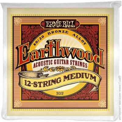      Ernie Ball 2012 Earthwood 80/20 Bronze 12-String Medium Acoustic Guitar Strings 11/52