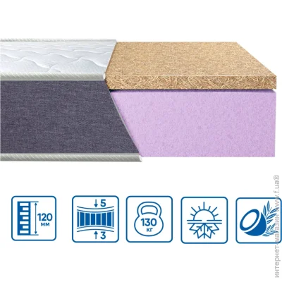 Eurosleep Ортопедичний матрац Brave Foam-Cocos 140х190 см (620385049) Eurosleep Ортопедичний матрац Brave Foam-Cocos 140х190 см (620385049)