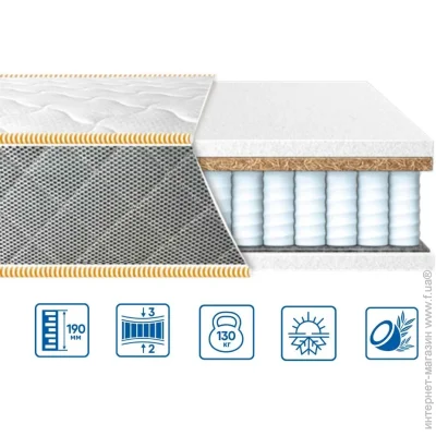 Eurosleep Ортопедичний матрац Ultra 2 В 1 120х190 см (620402042) Eurosleep Ортопедичний матрац Ultra 2 В 1 120х190 см (620402042)