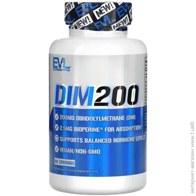    EVLution Nutrition DIM 200, 200 mg, 60 Veggie Capsules (00000038227)