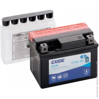   Exide   AGM 3Ah  (-/+ ) (50EN) (ETX4L-BS)