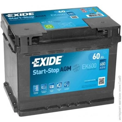   Exide Agm 6-60  (Ek600)