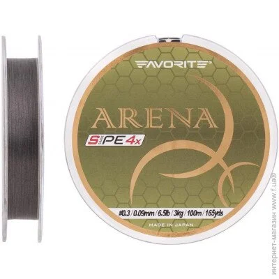 Favorite  Arena PE 4x 100m silver gray #0.3/0.09mm 6.5lb/3kg (1013-1693.10.94)