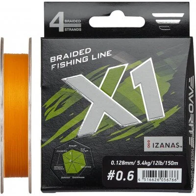 Favorite  X1 PE 4x 150m #0.6/0.128mm 12lb/5.4kg  (1013-1693.11.18)