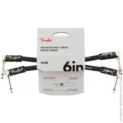   Fender Professional Series Instrument Cables 15cm (6inch) Angle / Angle (2-Pack) 0990820023