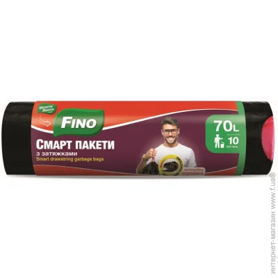 Fino (Мелочи Жизни) Мішки для сміття із затяжками міцні 70 л Fino (Мелочи Жизни) Мішки для сміття із затяжками міцні 70 л