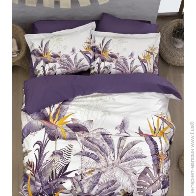    First Choice      3D Digital Satin Duvet Cover Set First Choice - First Choice - 3DS-155 PALM GARDEN PURPLE - 1,5 -    (31018)