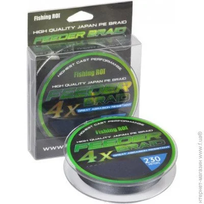  Fishing Roi Feeder Braid 4PE 230, 0.12, 4.7, Dark Grey (721-04-012)