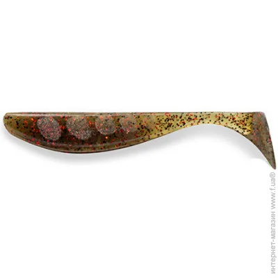   Fishup  Wizzle Shad 5" #045 Green Pumpkin/Red & Black (10089121)