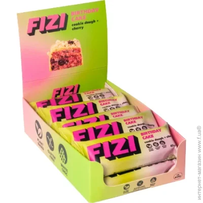 FIZI Protein Bar Box - 10x45g (Cookie Dough +  Chery) (2022-10-0938)