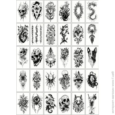Fresh Tattoo     "  5" black-tattoo-mini-set-5-T