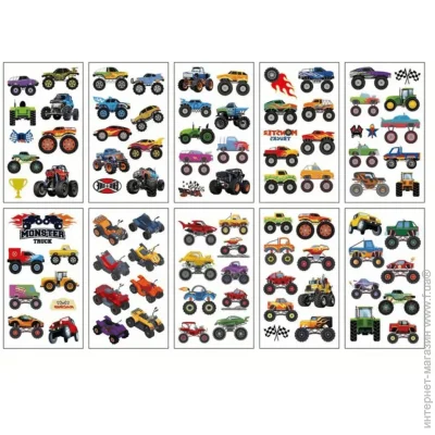 Fresh Tattoo     - set-10-kids-tatto-cars