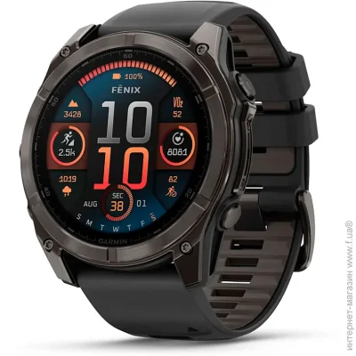 - Garmin Fenix 8 51mm AMOLED Sapphire Carbon Gray DLC Titanium w. Black/Pebble Gray S. Band (010-02905-20/21)