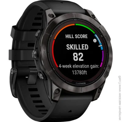 - Garmin Fenix 7 Pro Sapphire Solar Edition 47mm Carbon Gray DLC Titanium with Black Band (010-02777-10)