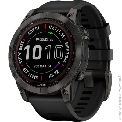 - Garmin Fenix 7 Sapphire Solar Carbon Gray DLC Titanium with Black Band (010-02540-20/21)