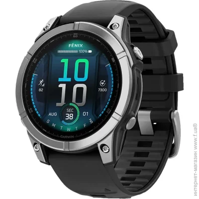 - Garmin Fenix E 47mm AMOLED Stainless Steel with Black Silicone Band (010-03025-02/00)