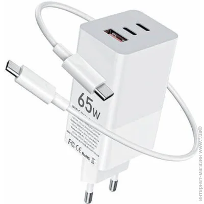    Gelius Nimble GaN 65W GP-HC051 +  Type-C/Type-C White