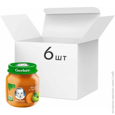 Пюре фруктово-овочеве Gerber Набір: Яблуко-гарбуз 6х130 г (7613287166906) Пюре фруктово-овочеве Gerber Набір: Яблуко-гарбуз 6х130 г (7613287166906)
