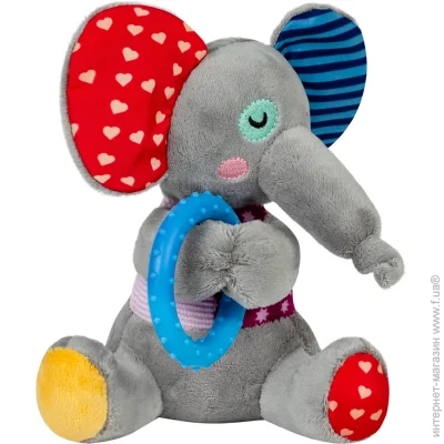 Игрушка для собак Слоненок с кольцом и пищалкой GiGwi Plush, текстиль, термопластичная резина, 16 см Игрушка для собак Слоненок с кольцом и пищалкой GiGwi Plush, текстиль, термопластичная резина, 16 см