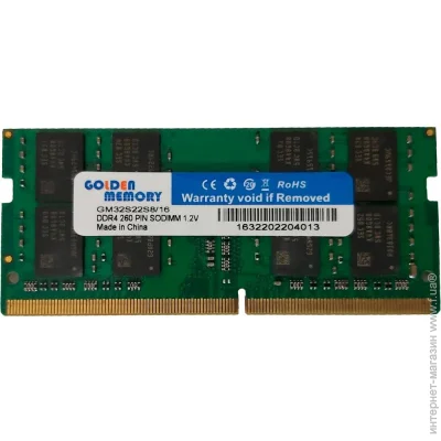 ' Golden Memory DDR4 16G SODIMM 3200MHz (GM32S22S8/16)