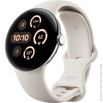- Google Pixel Watch 3 41mm Matte Polished Silver/Porcelain Band