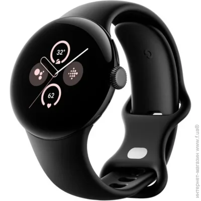 - Google Pixel Watch 2 Matte Black Aluminum Case / Obsidian Active Band