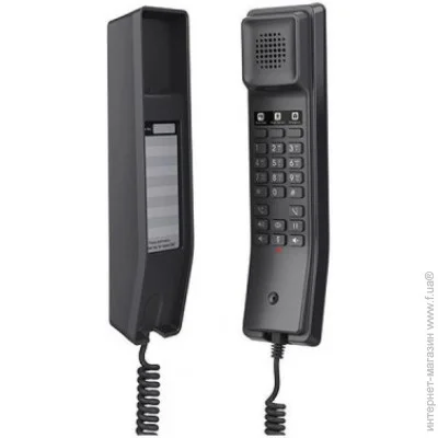 IP- Grandstream GHP611, Black Compact Hotel IP Phones, 2 lines, 2 SIP accounts, One 10/100 Mbsps Ethernet ports, PoE, No PSU included (GHP611)