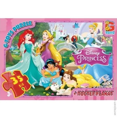 Пазл класичний G-Toys Дитячий пазл "Принцеси Діснея" PD60 плакат 35 елементів Пазл класичний G-Toys Дитячий пазл "Принцеси Діснея" PD60 плакат 35 елементів