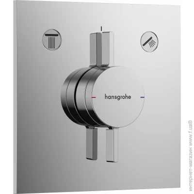 Смеситель для душа Hansgrohe DuoTurn E скрытого монтажа, на 2 потребителя, наружная часть, хром (75417000) Смеситель для душа Hansgrohe DuoTurn E скрытого монтажа, на 2 потребителя, наружная часть, хром (75417000)