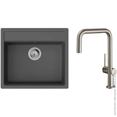 Кухонна мийка Hansgrohe S520-F510 комплект + змішувач Talis M54, чорний графіт-сталь (43359800) Кухонна мийка Hansgrohe S520-F510 комплект + змішувач Talis M54, чорний графіт-сталь (43359800)
