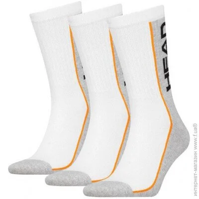  Head Performance crew 3-pack 35/38, white/grey (781011001-062)