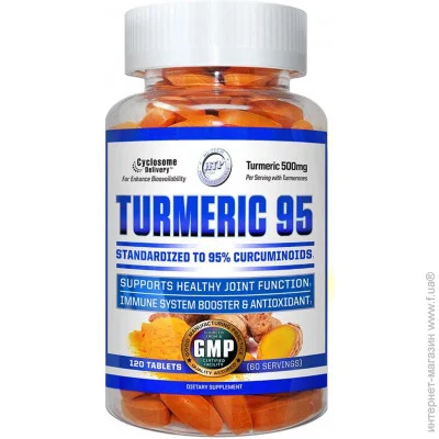 Специальная добавка Hi-Tech Pharmaceuticals Куркумин Turmeric 95 120 таблеток Специальная добавка Hi-Tech Pharmaceuticals Куркумин Turmeric 95 120 таблеток