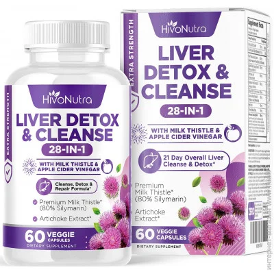 Специальная добавка Hivonutra Добавка восстанавливающая печень Liver Detox & Cleanse 60 капсул Специальная добавка Hivonutra Добавка восстанавливающая печень Liver Detox & Cleanse 60 капсул