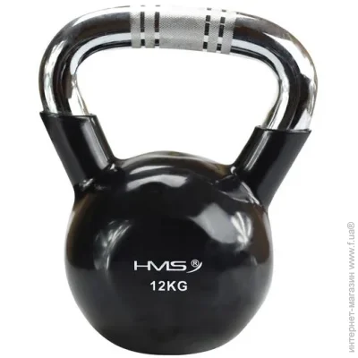  HMS KTC 12 KG KETTLEBELL WITH CHROMED KNURLED HAND GRIP (black) (17-64-074)