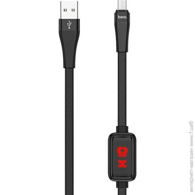  Hoco USB Cable S4 MicroUSB Black 1m (with display) (1460316711)